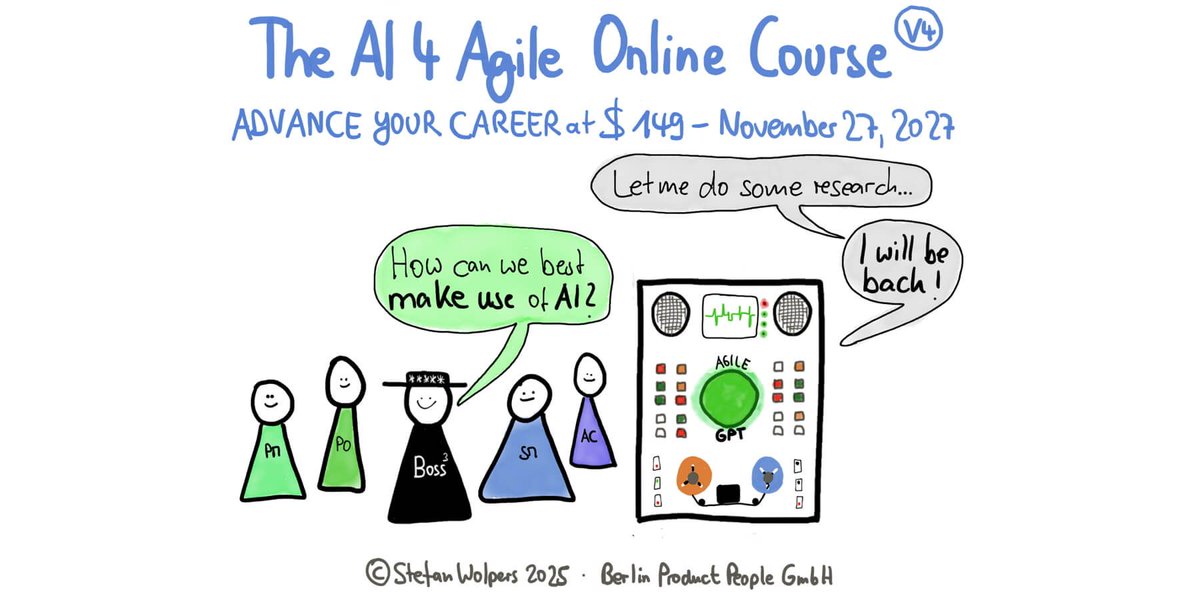AgeOfProduct's tweet photo. 🎓 🇬🇧 Join 700 Peers for #AI4Agile 's Version 4:
📅 November 27-30, 2026:
"The #AI 4 #Agile Online Course v4 at $149" https://t.co/dOaq73Ixsj https://t.co/Jx8X6ScrDs