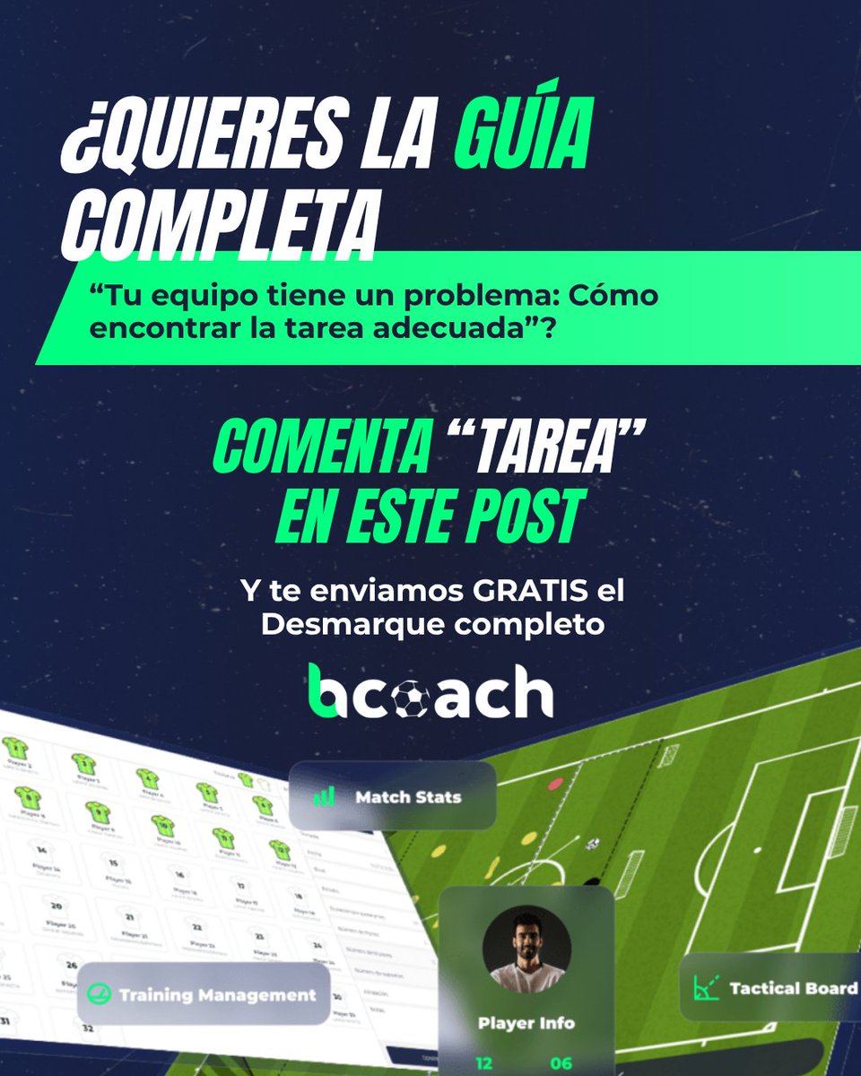 bcoachapp's tweet photo. ⚽ Saber qué quieres entrenar no significa que cualquier tarea sirva

OBJETIVO → COMPORTAMIENTO → TAREA → ADAPTACIÓN

🎁 Comenta “TAREA” y te enviaremos GRATIS el Desmarque completo

#bcoach #FútbolBase #EntrenadoreDeFútbol https://t.co/V1sULCQEJC