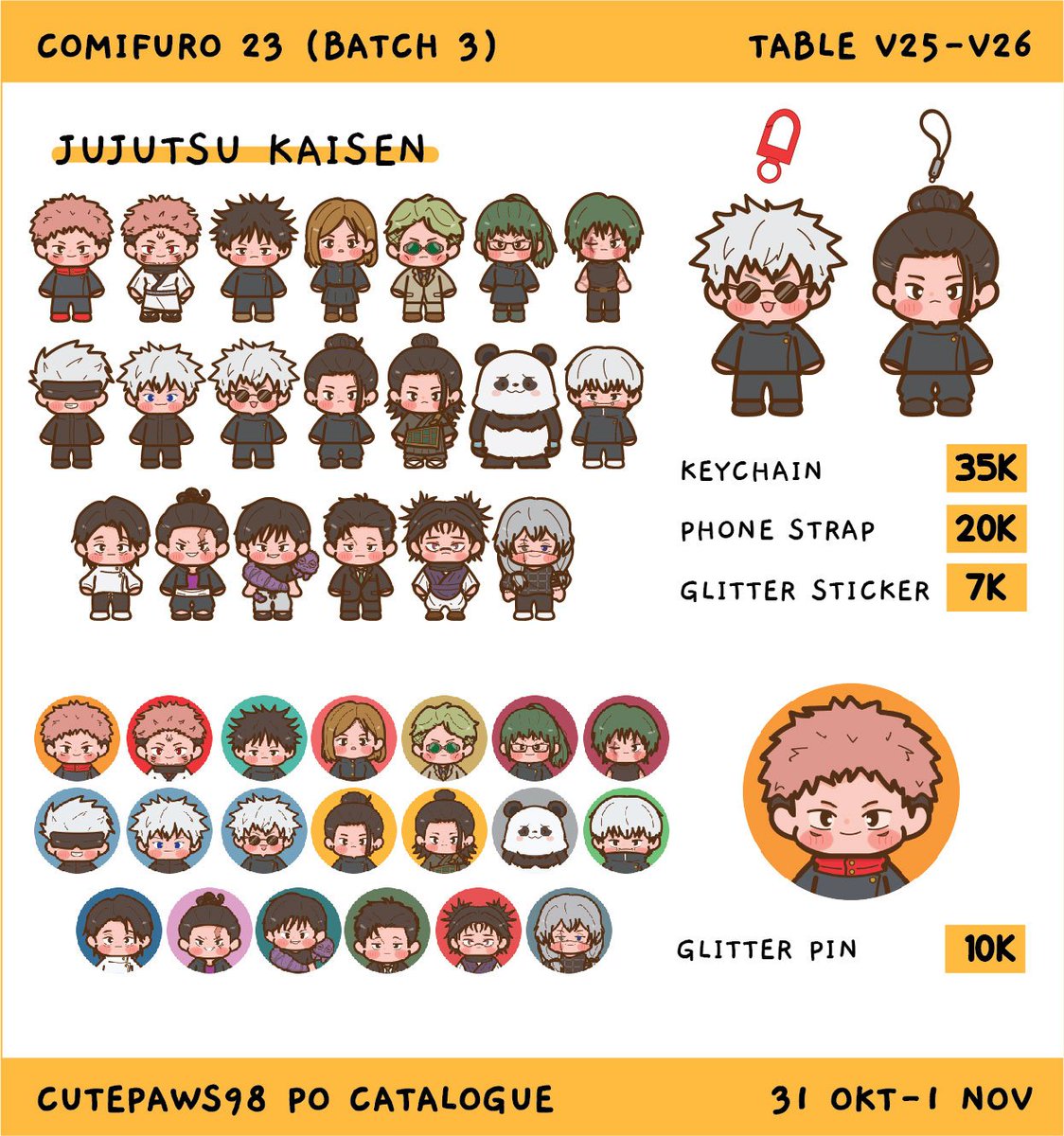 cutepaws98's tweet photo. [💛+🔁 🙇‍♀️]

Comifuro23 PO Catalogue Batch 3 (Last Batch!!!⚠️⚠️)

🗓 Both days
📍Table V25-V26
🌟 Cat, Stray Kids, Demon Slayer, Haikyuu, Jujutsu Kaisen, Sakamoto Days, Keroro Gunsou, Sailor Moon, Chibi Maruko Chan

🍀Pick up &amp; Mail Order
❌20 Okt '26

🔗 https://t.co/jMMJ7nLzx0 https://t.co/zuH6f6wilX