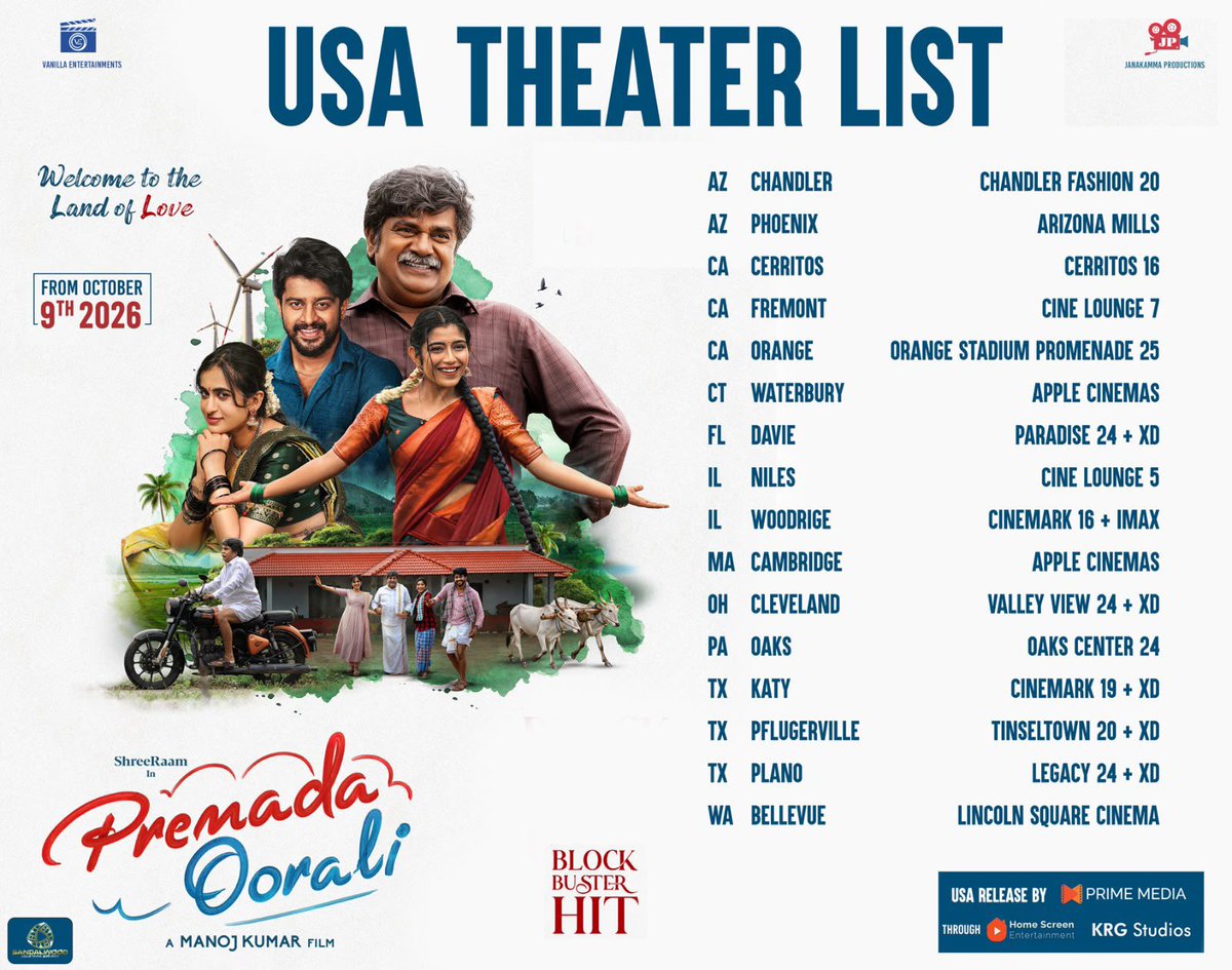 Karthik1423's tweet photo. The overseas initial theatre list is here
More countries will play once censor and other formalities complete
#PremadaOorali 

a @KRG_Studios release through @homescreenent 

@yogigraj 
@PremadaOorali https://t.co/baXlBysTZX