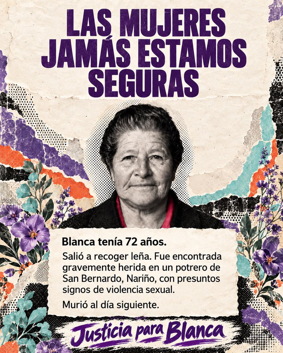 aida_quilcue's tweet photo. No importa nuestra edad, dónde vivamos ni quiénes seamos. La violencia contra las mujeres no puede seguir siendo normalizada. Exigimos justicia para Blanca y garantías para que ninguna mujer tenga que vivir con miedo. https://t.co/VWVJqADv9b