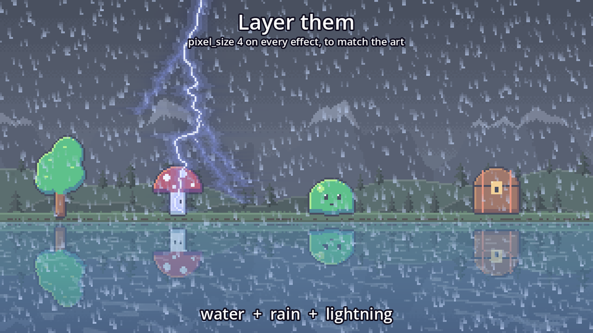 HeyHeyThereeee's tweet photo. 2D Complete: 53 2D packs for $39.99, 84% off buying them one by one.

Shaders, VFX, UI, fonts, SFX: pixel and HD effects, menus and HUDs, weather, sprite sheets and sound for any engine.
https://t.co/LncGFggc4w

#gamedev #indiedev #pixelart #godot #gamedevelopment https://t.co/49P11ozn9n