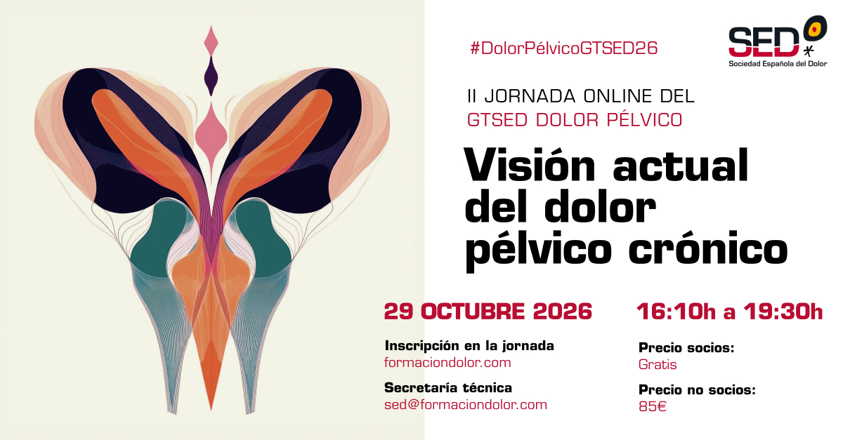 Sedolor's tweet photo. En la II Jornada Online del GTSED Dolor Pélvico de la SED que se celebra el 
📅 29 de octubre de 2026 de 🕓 16:10 a 19:30 h en formato online, moderará la Mesa 1 sobre Aspectos conceptuales, epidemiológicos y clínicos, el Dr. Dr. Pablo Garmilla.
El Dr. David Castillo Gómez hablará sobre la anatomía pélvica, la 
Dra. Alicia López Vázquez sobre el Dolor crónico primario en el Síndrome de dolor pélvico y la Dra. Miren Beatriz Menoyo explicará la epidemiología y las 
diferencias de género y sexo. 
Abordaremos diferentes cuadros clínicos en la práctica clínica y tipos de dolor pélvico con la Dra. Graciana Rekalde Aizpuru y finalizará hablando sobre el problema de la sensibilización central la Dra. Marisa Janeiro Amela.
👉 Inscríbete: https://t.co/ErMEvtxEq6
#DolorPélvicoGTSED26 #DolorPélvico
