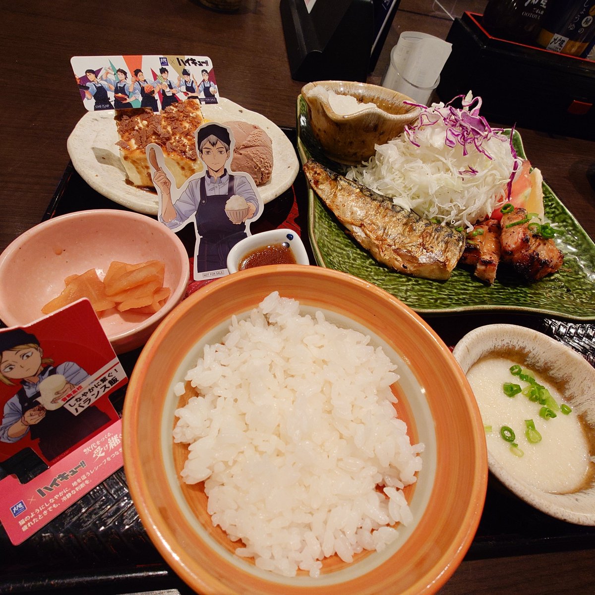 _lancia's tweet photo. 大戸屋×ハイキュー!!
さっそく食べに行ってきた🐈️(๑´ڡ`๑)
安定の美味しさ♡ https://t.co/su67Jnq283