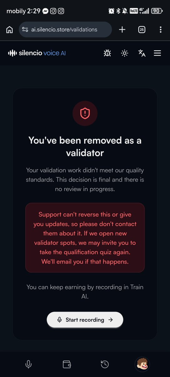 Gil86772's tweet photo. @silencioNetwork @silencioNetwork Care to explain? you just removed me from being validation. im in rank 10 with Green Reputation. now i dont meet your quality? blatant removal without dispute? is this how you treat your workers? i work hard with yoir campaigns day and night. https://t.co/vXFjIDocqw