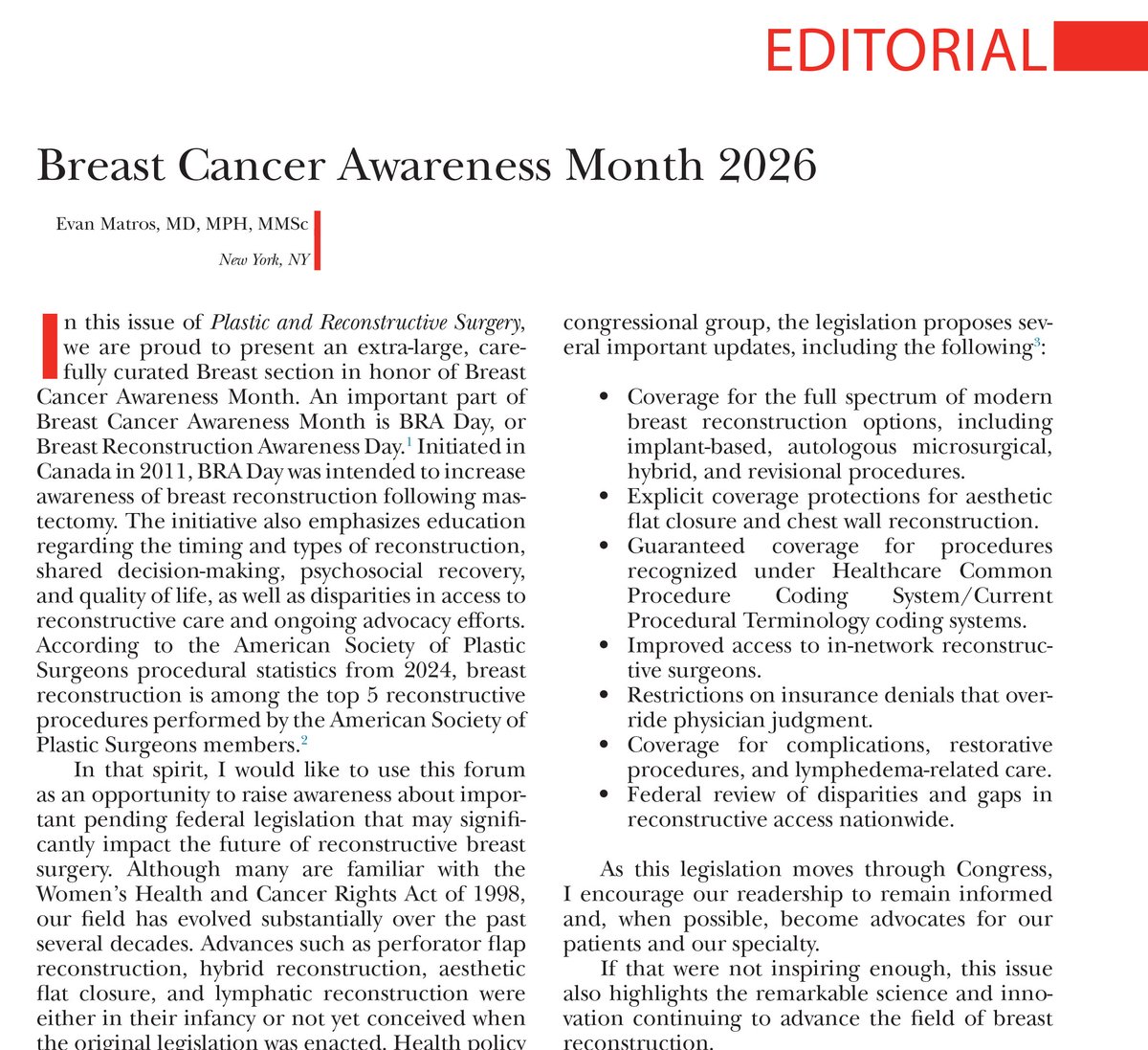 prsjournal's tweet photo. 🎀 This October, PRS recognizes Breast Cancer Awareness Month with an expanded Breast section curated by Breast Section Editor Evan Matros, MD.

Explore new research in breast reconstruction, lymphedema, surgical outcomes, and innovations in patient care.

https://t.co/mnxRzbYyRG https://t.co/23fTFfEzS3
