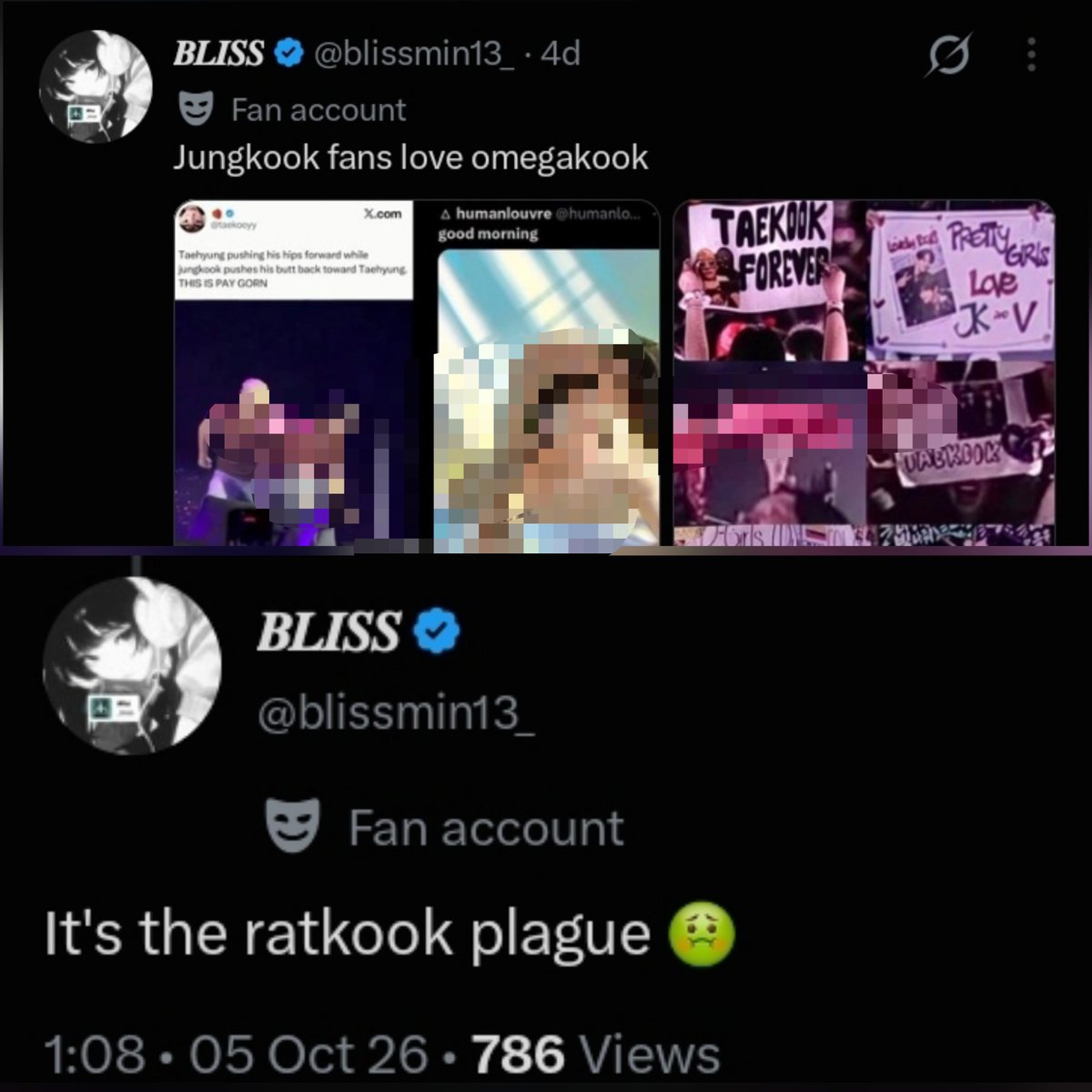 BTSReportHQ's tweet photo. Mass report for targeting 🐰 with hate, harassment and inappropriate edits. 

REPORT FOR 🚨
⚠️Harassment  x7
⚠️Hate x7
⚠️Abusive/Degrading Content x7

🔗 https://t.co/aAvxtuqTva
🔗 https://t.co/saApuoEA3F
🔗 https://t.co/JhXrZfcosG
🔗 https://t.co/DPs7DbRm4u https://t.co/q76hYscZKG