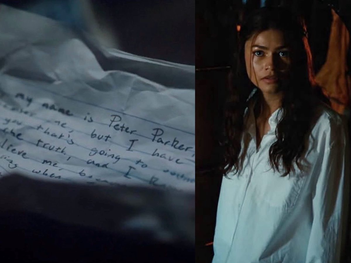Greg3f's tweet photo. Someone explain this to me  How did MJ know the letter was hers when there was literally NOTHING in it that mentioned her name? 👀 #SpiderManBrandNewDay https://t.co/50ZA7WG03u