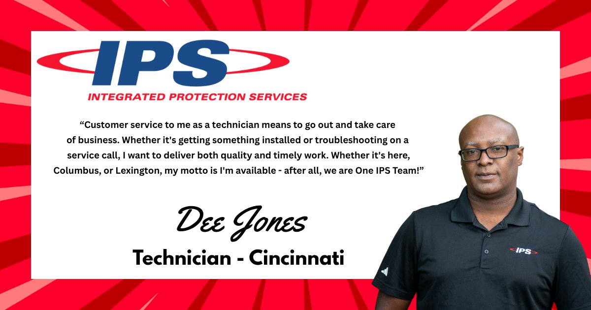 IPSFireSecurity's tweet photo. Next up for Customer Service Week are some thoughts from one of our Cincinnati Branch technicians! https://t.co/VXw1bcEsT6