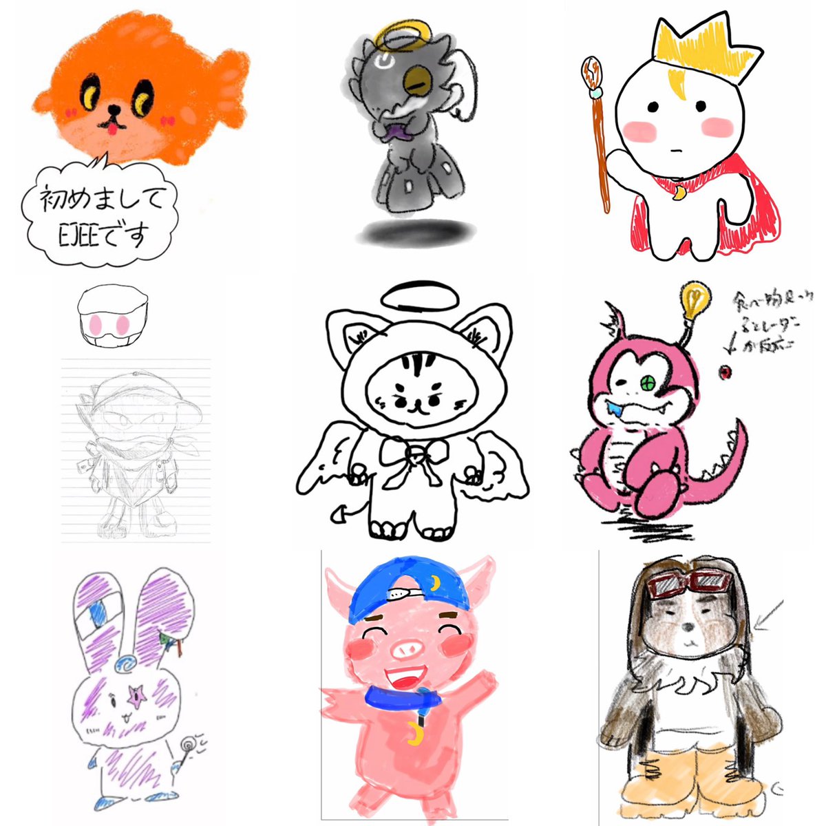 EJYUDAI's tweet photo. teamily original designs/sketches vs final design! https://t.co/7B07Elxw2c