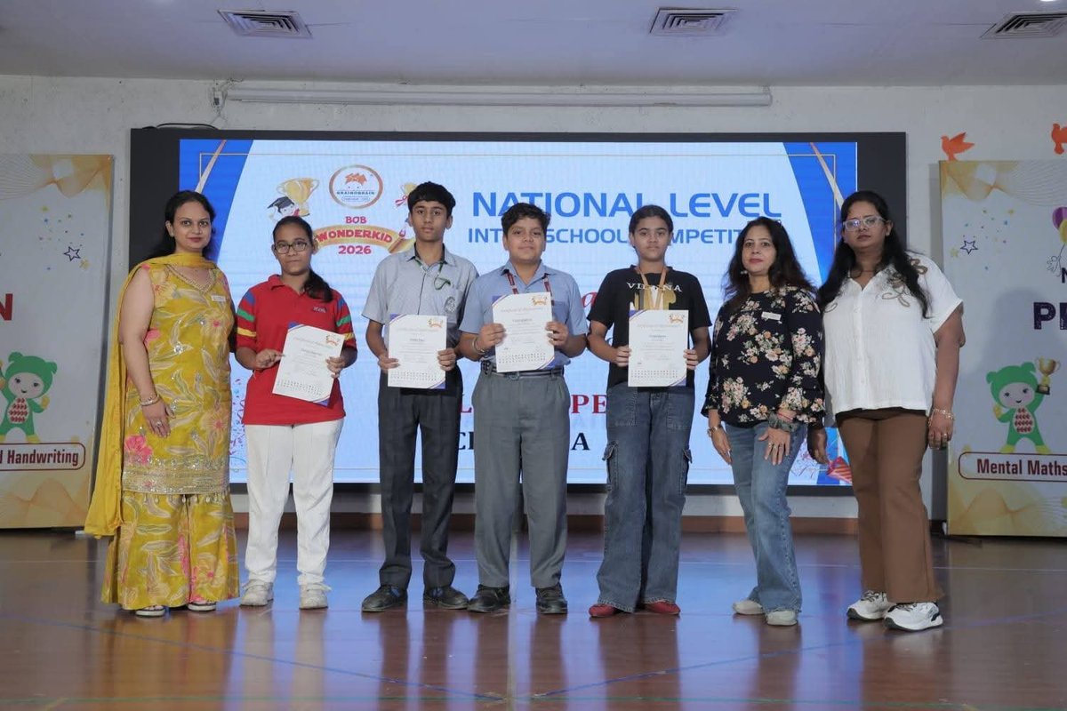 IPSPV's tweet photo. BOB Wonderkid 2026 – A Moment of Pride 🏆

IPSPV celebrates a remarkable achievement at the 16th National Interschool Competition, with 40 students securing 6 Gold and 11 Silver Medals. 12 parents also participated, with 8 being recognised as Silver Toppers.
#IPSPV #BOBWonderkid https://t.co/lInGpHH3wp