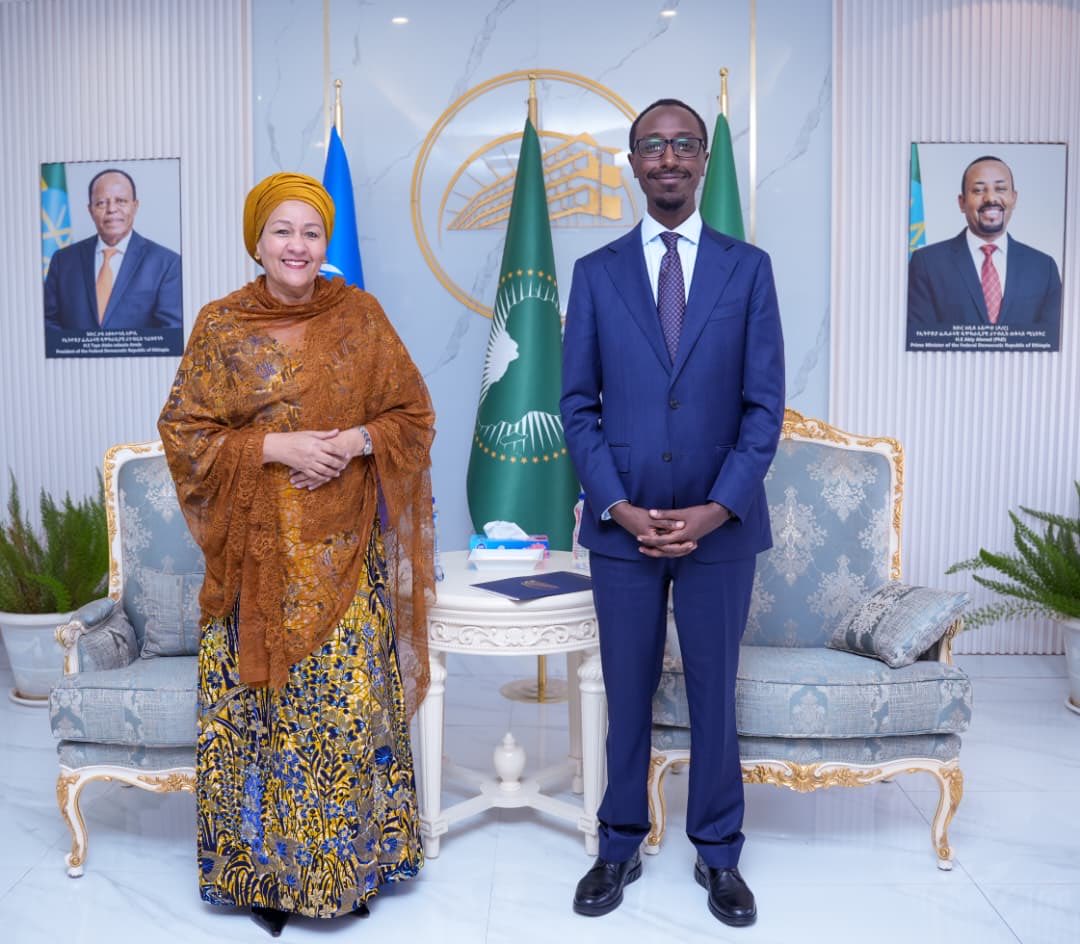 MFAEthiopia's tweet photo. Foreign Minister Gedion Timothewos met with UN Deputy Secretary-General Amina J. Mohammed today and briefed her on Eritrea's continued aggression against Ethiopia and its implications for regional peace and security.

The Minister emphasized the urgent need for a clear and principled UN response, called for the immediate withdrawal of Eritrean forces from Ethiopian territory, and reaffirmed Ethiopia's right to defend its sovereignty and territorial integrity in accordance with international law.
