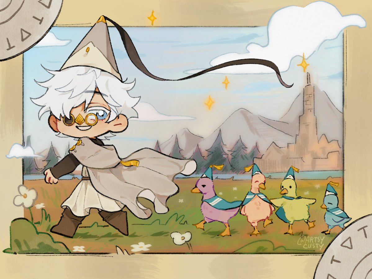 artsycusty's tweet photo. qifrey and his qiflings! 
#WitchHatAtelier #wha https://t.co/VKLdRDMCEz