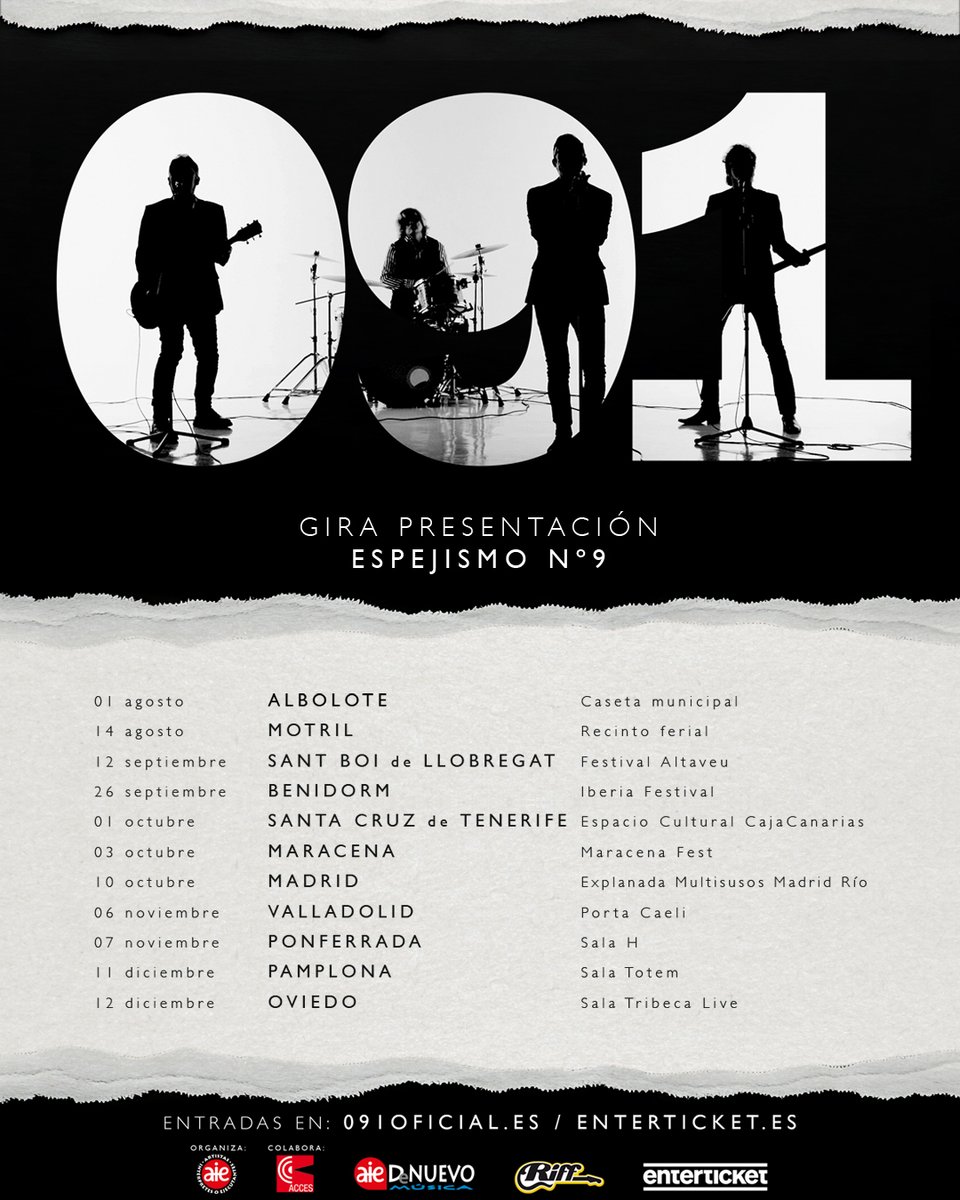 091oficial's tweet photo. Los últimos 5 conciertos del año!

Este sábado nos vemos en la Hispanidad 2026. Tras el cambio de ubicación, el concierto será a las 21:00h en Madrid Río (Plaza Multiusos, Arganzuela) con entrada gratuita.

Y después: Valladolid, Ponferrada, Pamplona y Oviedo. https://t.co/d2GPECerem