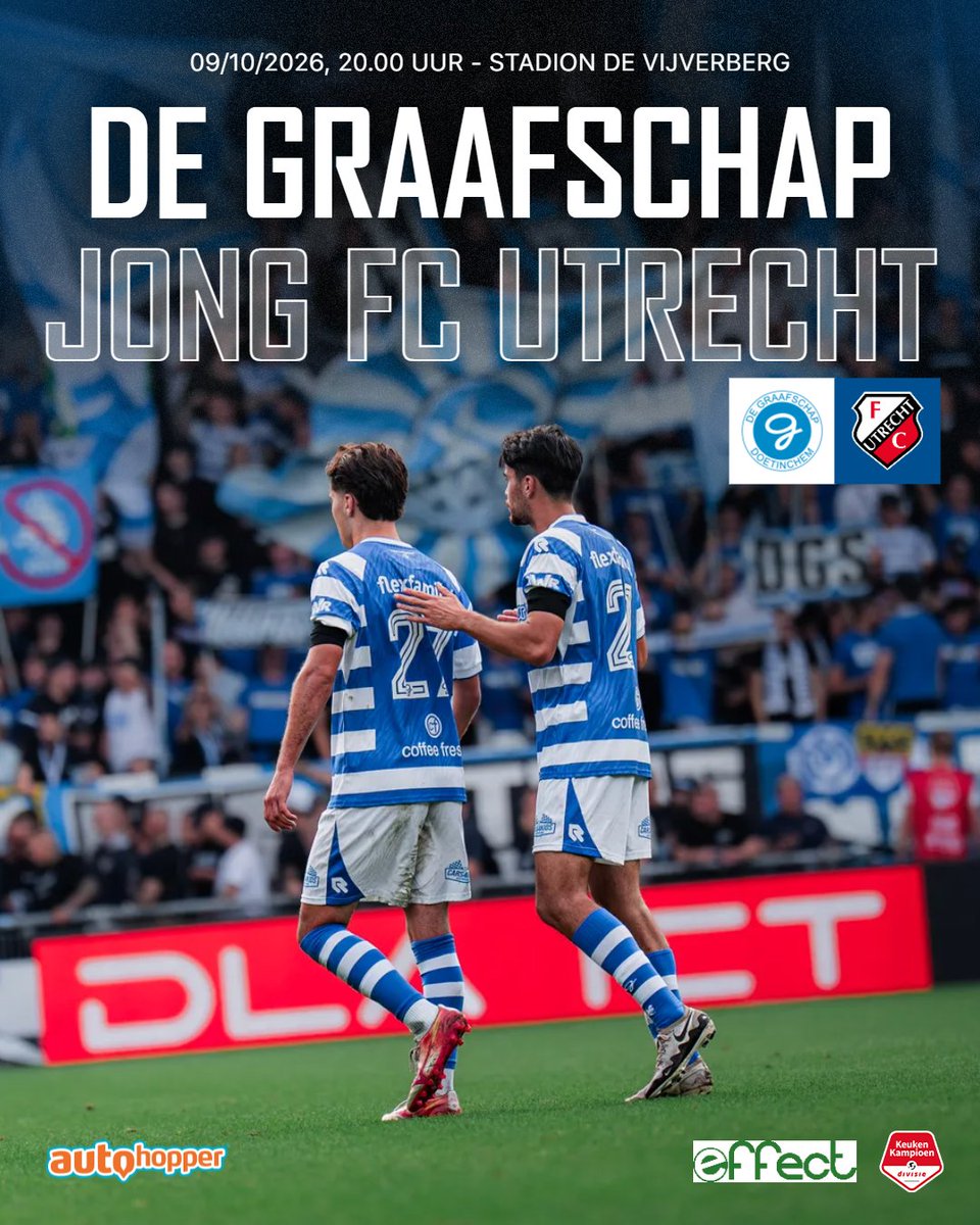 DeGraafschap's tweet photo. MATCHDAY! 💙🤍
Alles geven op De Vijverberg!
⏰20.00 uur
📍Stadion De Vijverberg
⚔️ De Graafschap - Jong FC Utrecht
#SamenDRAN #VeurAltied #AchterhoekseTrots https://t.co/shCVG6cvni