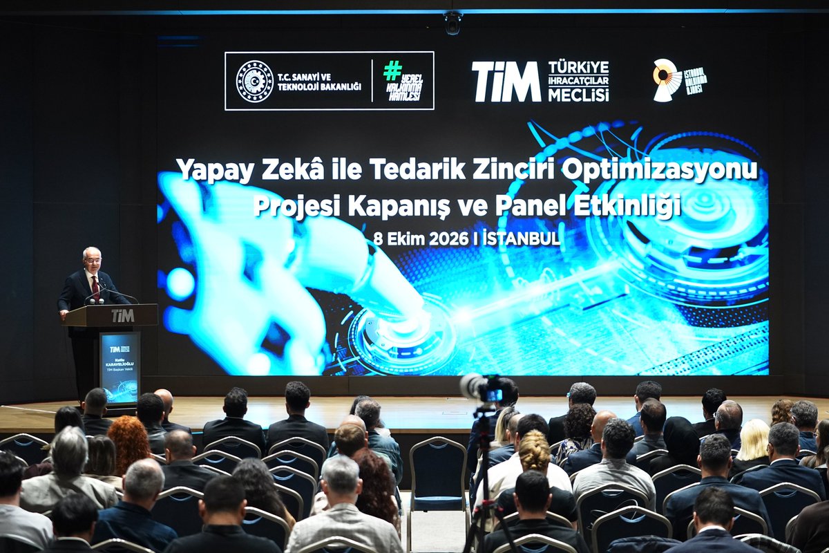 turkihracat's tweet photo. TİM ve İstanbul Kalkınma Ajansı (İSTKA) iş birliğiyle, Sanayi ve Teknoloji Bakanlığı Yerel Kalkınma Hamlesi kapsamında hayata geçirilen Yapay Zekâ ile Tedarik Zinciri Optimizasyonu Projesi Kapanış Programı, TİM Başkan Vekilimiz Kutlu Karavelioğlu ile İSTKA Yönetim Kurulu Üyesi ve Genel Sekreteri Dr. Ziya Taşkent katılımıyla gerçekleştirildi.