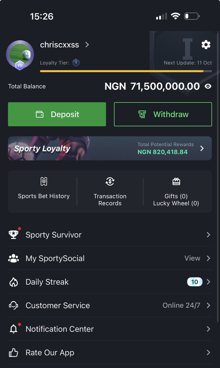 chriscxss's tweet photo. I should be in the diamond league now , but SportyBet moved me from titanium down to iron (the beginner level).

They also stopped my Monday cashback. For over 7 months now, I’ve been getting 0 naira every Monday.

This all started after I withdrew more than a billion naira from them in less than a week earlier this year.

@SportyBet @SportyBetNG is this fair?