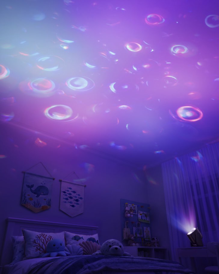 GoveeOfficial's tweet photo. And another NEW one!โจ Govee Bubble Projector Light - Immersive ocean bubble projection with dual-layer light effect, DIY customizable lighting, and white noise to create relaxing dreamy ambiance for any room. 10% off for launch! (Link in Bio!)
Transform any space into a magical underwater world! Available now. #GoveeLights