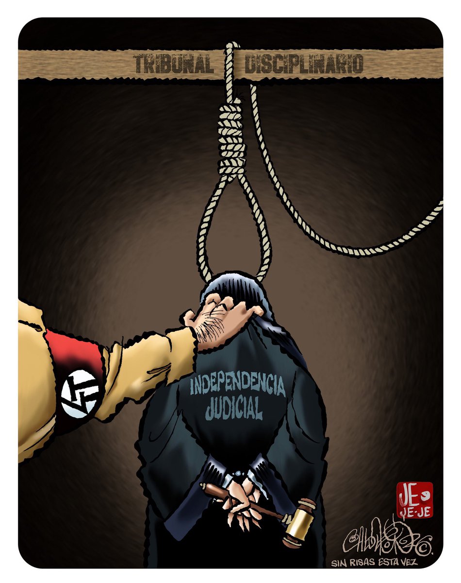 ferbelaunzaran's tweet photo. Tremendo cartón de @CartonCalderon.

Acabaron con la división de poderes y persiguen a quienes se creyeron jueces independientes👇. https://t.co/GWMSKuA4K0