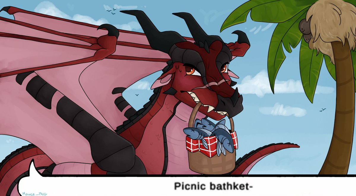 FlameJMA7889's tweet photo. That’s right, just a picnic and NOTHING else. Now if for some reason I get really dirty or messy I MAY ask you to wash me,  but proper dragon hygiene is important and nothing to be ashamed about 🧼

🎨: @mawce_jpeg https://t.co/qSDmtIyvAr