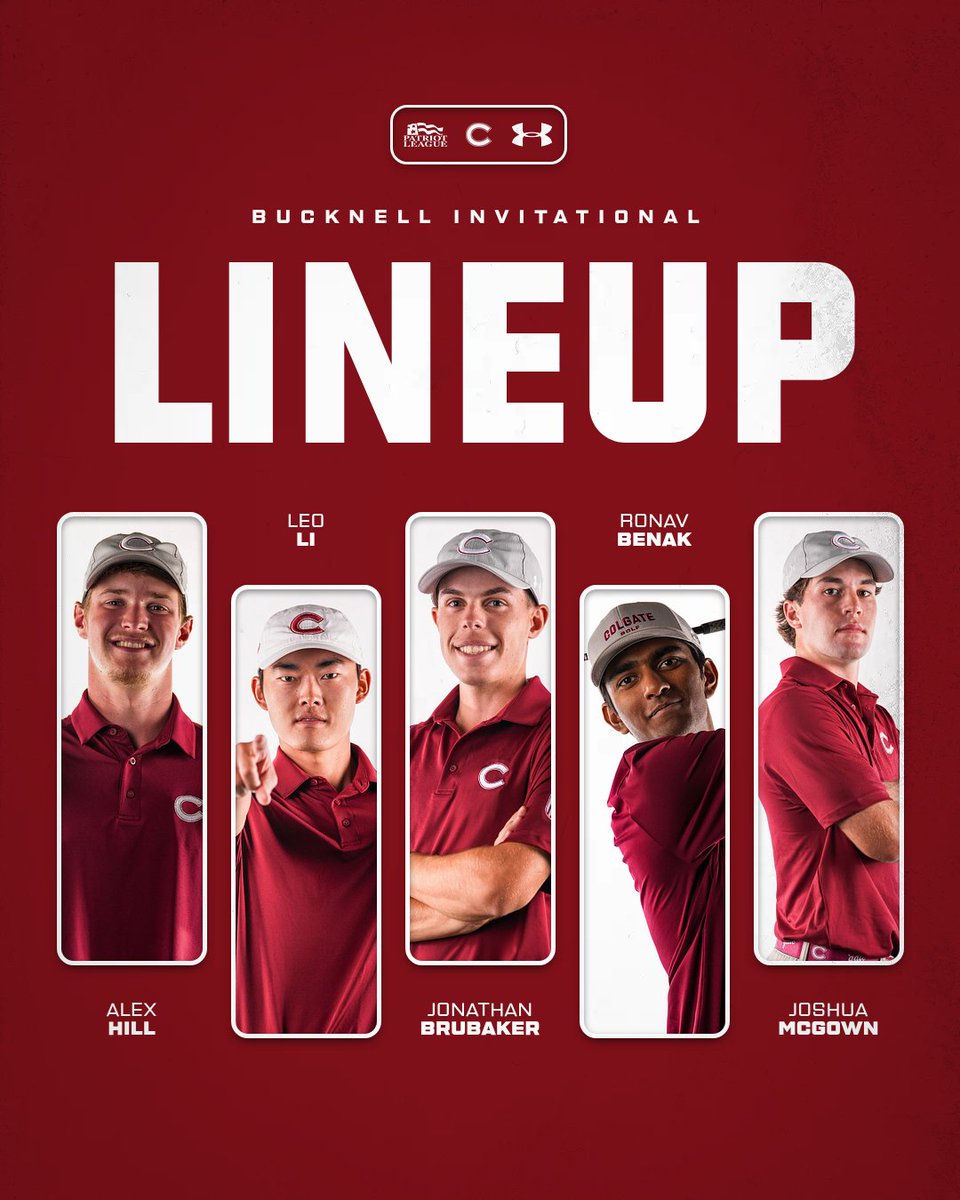 ColgateGolf's tweet photo. Back in action 🔜

⛳️ Bucknell Invitational
📆 Sunday-Tuesday
📍 Lewisburg, Pa.
📊 https://t.co/wtBmY6N0AI

#GoGate https://t.co/YMO5MirQBQ