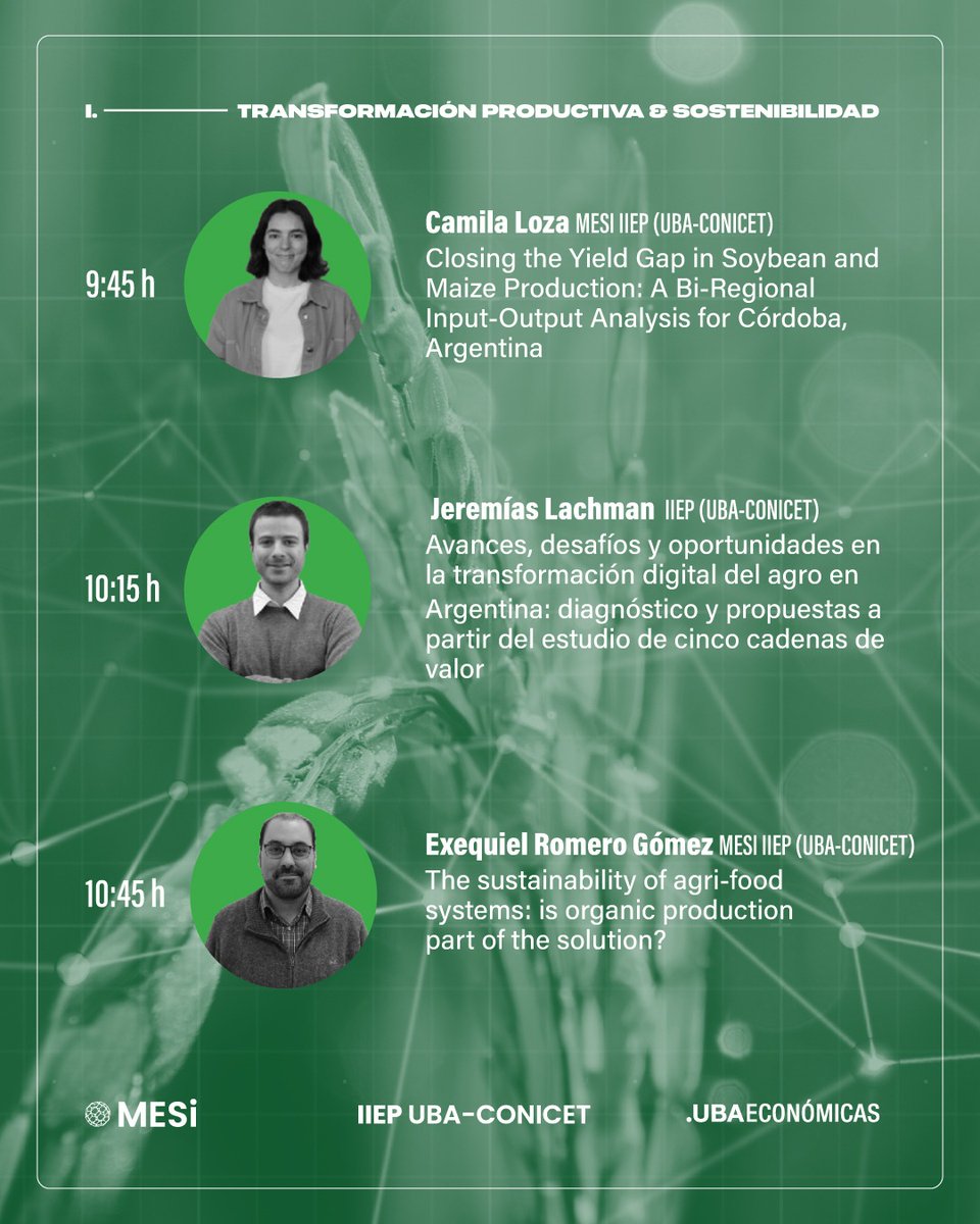 iiep_oficial's tweet photo. 🗓️13/10 - Workshop #AgroEnRed

🌾Producción y sostenibilidad
🚜Miradas productivas
📊Simulación y modelado agropecuario
🎤Panel: Desafíos del agro hoy

Investigación, sector productivo y políticas públicas en diálogo

🌱¡Conocé el programa!👇
#MESi #IIEP #UBA #CONICET https://t.co/YyoLVNI3tw