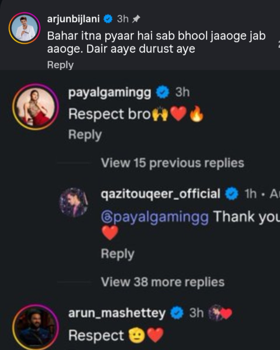 ZainAli1023278's tweet photo. BREAKING NEWS 

Arjun Bijlani and payal gaming support qazi 

Okay, so those who are saying that Bhaijaan is supporting Bhaijaan✋

#ArjunBijlani, Payal Gaming & Arun Mashettey also came forward for Qazi. What will you say now?

Meaning if nothing was found then you people started religion card.

#QaziTouqeer #BiggBoss20 #BB20