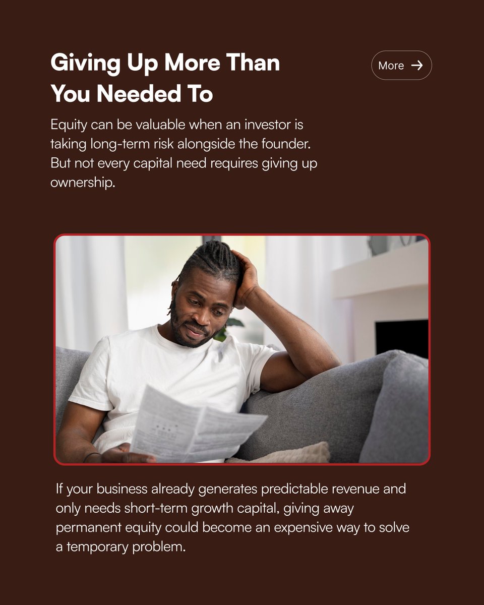 imani_ventures's tweet photo. Not all funding is good funding.

Check thread👇🏿 to see how to choose capital that actually fits how you make money.

Tap link in bio to apply.

#ImaniVentures #Investing #NigerianBusiness #AfricaBusiness #StructuredCapital https://t.co/msCI4E2eTR
