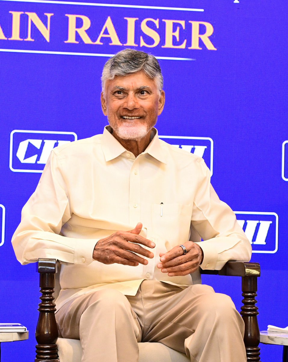 ncbn's tweet photo. Participated in the curtain raiser of the 31st @followCII Partnership Summit 2026 in New Delhi today alongside Hon'ble Union Minister of commerce and industries  Shri @PiyushGoyal Ji.

Andhra Pradesh is transitioning from ‘Ease of Doing Business’ to ‘Speed of Doing Business’ through tech-enabled governance. 

Since June 2024, AP has built an investment pipeline of 714 projects worth ₹22.6 Lakh Crore with a potential to create 7.1 Lakh jobs for our youth.

From a Drone City in Orvakal & a Global Horticulture Hub in Rayalaseema, to a Quantum Valley in Amaravati & Green Hydrogen ecosystems, AP is scaling up across every sector. 

I invite global business leaders and investors to join us at the 31st CII Partnership Summit in Visakhapatnam on November 12–13, 2026. Partner with Andhra Pradesh where speed, scale, stability, drive progress!