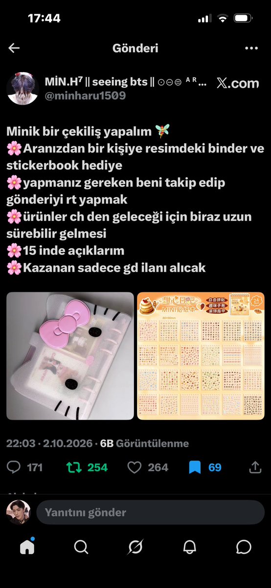 chwsni's tweet photo. @minharu1509 cekilis icin tesekkürler https://t.co/aGZii7mawx