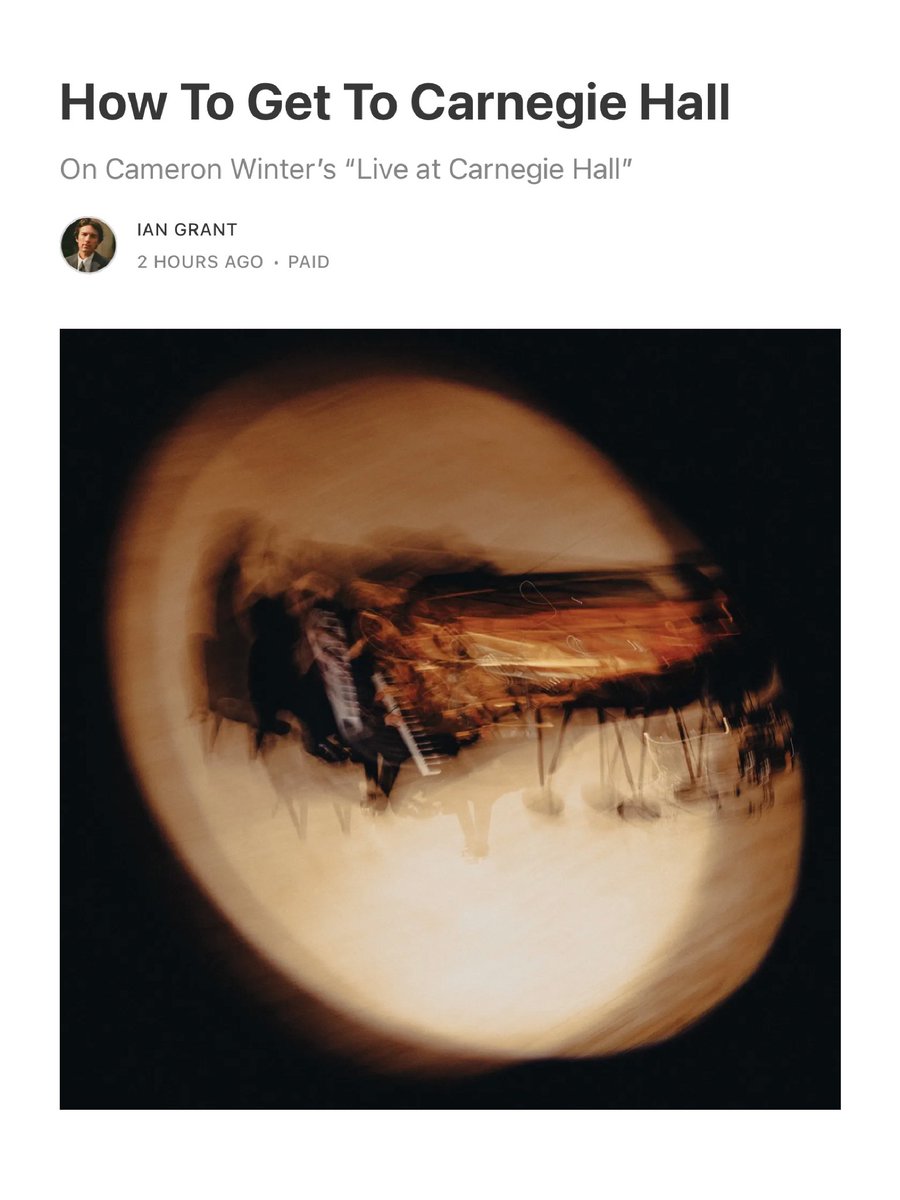 ian__grant's tweet photo. I wrote about Cameron Winter’s masterful “Live At Carnegie Hall” and the uncanny ways in which it rhymes with a young Bob Dylan’s performance at the very same venue https://t.co/q9x08NYsNa https://t.co/aHHBFxOqgs