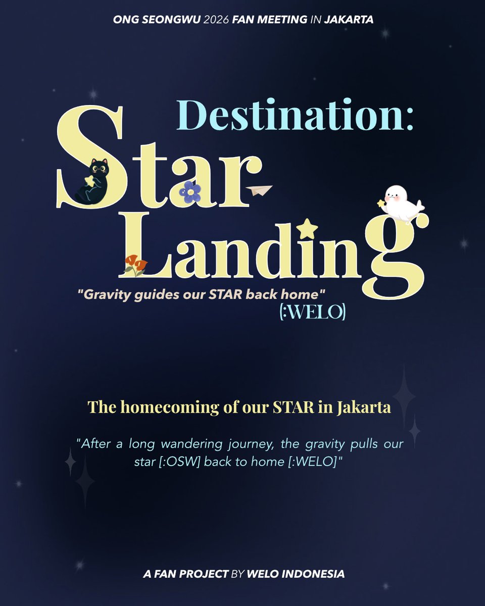 WELOteam_id's tweet photo. ✨Destination: Star Landing – Gravity Guides Our Star Back Home (:WELO)✨

Welo ID Fan Project List for Let’s Go-Ong in JKT: 
🎟️Handbanner
🎬VCR*
🎂Cake
🔦Fanlight
📸Fanzone*
🍽️Food Support
💐Bouquet
(*) on review

More details coming soon!
#StarLandinginJKT
#LetsgoONG_in_Jakarta https://t.co/Zg17cs3Fd7
