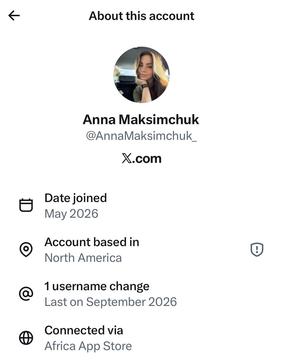muxianos's tweet photo. @AnnaMaksimchuk_ North American account based in Africa. 🤣 https://t.co/FRWoTIDTxS