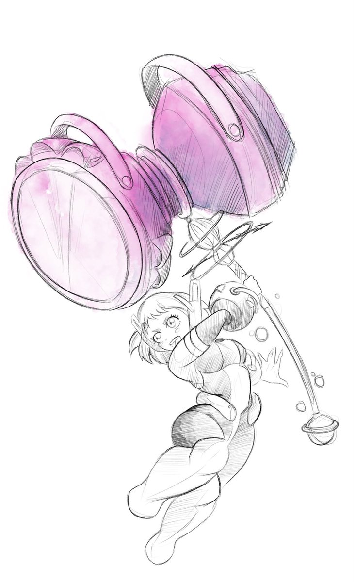 Aelita03_'s tweet photo. Whilst waiting for Hori to draw that - because that tweet made me realise I do need Ochako with a comically large pink hammer in my life - here’s at least one Ochaco with a comically large pink hammer :D
Hope you enjoy ^_^ https://t.co/WpxGygC0on