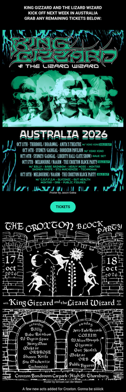 idiot_lizard_'s tweet photo. P(doom) newsletter!! (10/08/2026)
Basically
-Orbrose show was great!
-merch drop, including leftover posters, represses and a PDA CD
https://t.co/TKmYB4hakk
-heavy moss 2 👀
-aus tour is around the corner 
https://t.co/Vdhya6aKUj https://t.co/7gFiImPUnx