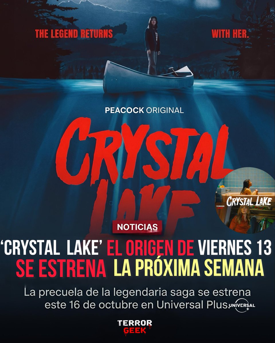 TerrorGeekTN's tweet photo. ⚠️ El origen de la masacre. 
Todos creen saberlo todo sobre #JasonVoorhees y la máscara de hockey. Se equivocan.
 
El 16 de octubre, #Viernes13 resucita con #CrystalLake en #UniversalPlus: la historia de secretos y tragedia que forjó al slasher más icónico.
 
#Slasher https://t.co/Sd3WQ06wqs