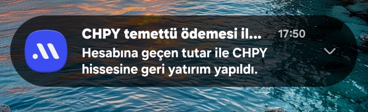 KNaldogucu's tweet photo. $CHPY den güzel bir bildirim geldi büyümeye devam ediyoruz temettüleri geri yatırmaya devam ediyoruz sistem çok güzel işliyor #CHPY kendi kendine yavrulayıp büyüyor. https://t.co/uWjG4l9QQZ
