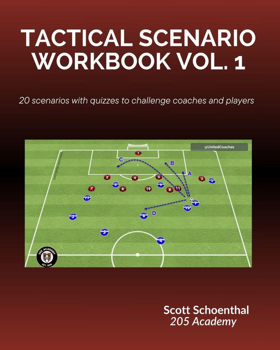 205_Academy's tweet photo. The 205 Tactical Workbook contains 20 match scenarios. Each scenario demonstrates a moment in the game and 4 possible solutions. Coaches and players are encouraged to analyze, consider, and respond. The workbook includes video links and enrichment questions.
Click for free access and download: https://t.co/klfm43ahZZ
@TheS_Resource @UnitedCoaches