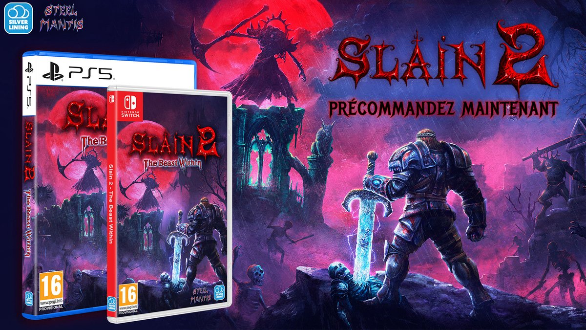 MaxEnt_FR's tweet photo. Vous ne jouez que sur Switch ? Qu'à Slain tienne 😏

SLAIN 2 ajoute une édition physique Switch à son lancement, en plus de la PS5 déjà annoncée ! 🤟 Rendez-vous début 2027 pour affronter les hordes de l'enfer sur fond de heavy metal ⚔️

Infos et précos : https://t.co/yDjad9DYfQ