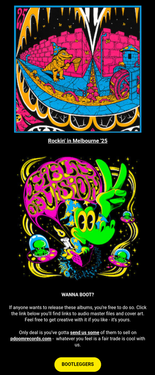 idiot_lizard_'s tweet photo. - Sydney, Brisbane, Melbourne, and FOVII bootlegs are up on bandcamp! 
https://t.co/v0XKtcAyrD
-stu and joey on rage this weekend
https://t.co/2OR1AKTsuk
-stu solo show at Katter Kich
https://t.co/rWy9F3XKav https://t.co/20UuhqxL5Z