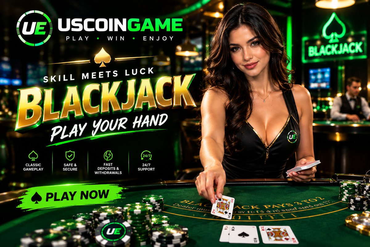 Uscoingame's tweet photo. Blackjack ♠️ | Skill Meets Luck with USCOINGAME

Step into the Blackjack table at USCOINGAME. 🃏♠️ Enjoy classic gameplay, live casino action, and a premium gaming atmosphere.

#Blackjack #USCOINGAME #BlackjackGame #LiveCasino https://t.co/GGh1QLzj2y