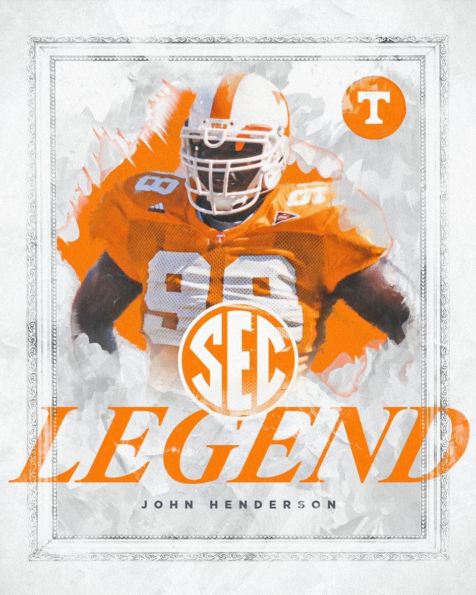 Vol_Football's tweet photo. Legendary.

John Henderson has been named to the 2026 @SEC Football Legends Class

read more → https://t.co/6f69dmWGQK

#GBO 🍊 https://t.co/pnVLUM2vSj