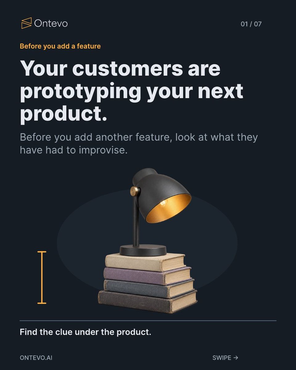 ontevo's tweet photo. A lamp balanced on books is a product brief. In this imagined setup, the question is height, reach or desk space. A taller lamp might fix one and worsen another. Ontevo helps turn the clue into concepts worth testing. https://t.co/cgnrGr6Ncr