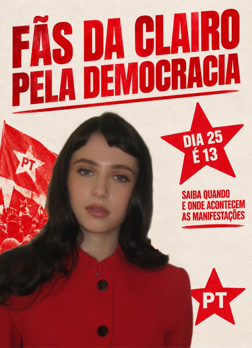 acervoclairo's tweet photo. 🚨 FÃS DA CLAIRO PELA DEMOCRACIA 🚨

TODAS AS MARCHAS, PROTESTOS E MANIFESTAÇÕES AO REDOR DO BRASIL. 

VÃO PRAS RUAS POR FAVOR!! https://t.co/fWAmcTYjyr