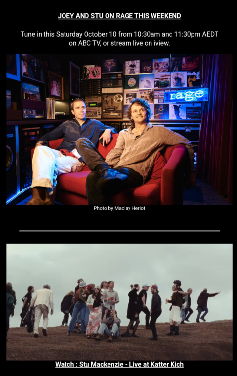 idiot_lizard_'s tweet photo. - Sydney, Brisbane, Melbourne, and FOVII bootlegs are up on bandcamp! 
https://t.co/v0XKtcAyrD
-stu and joey on rage this weekend
https://t.co/2OR1AKTsuk
-stu solo show at Katter Kich
https://t.co/rWy9F3XKav https://t.co/20UuhqxL5Z