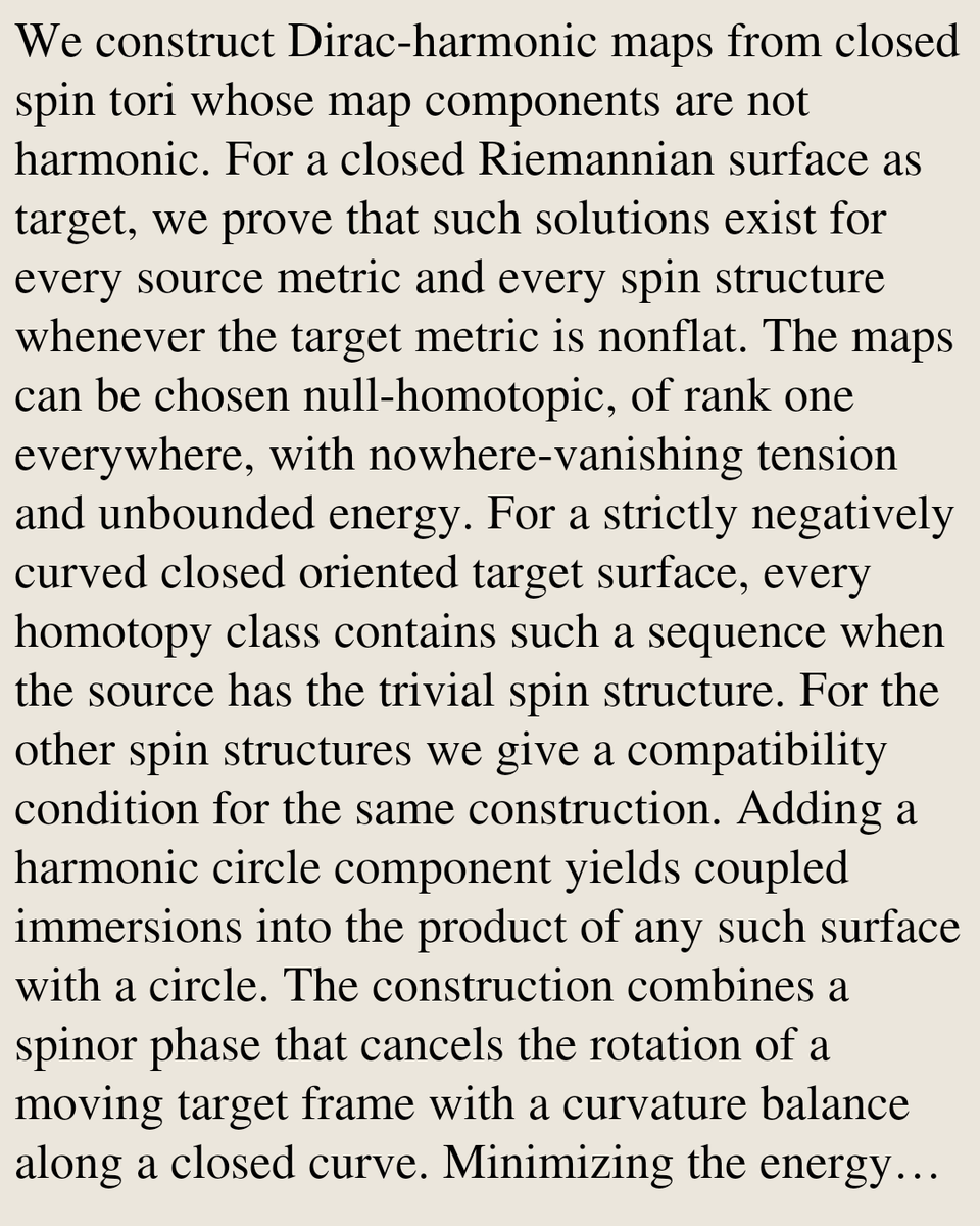 GeometryPapers's tweet photo. Coupled Dirac-harmonic maps from closed spin tori

Jürgen Jost, Jingyong Zhu
https://t.co/MaCuw5EzSQ [𝚖𝚊𝚝𝚑.𝙳𝙶] https://t.co/OgCDpboxPu