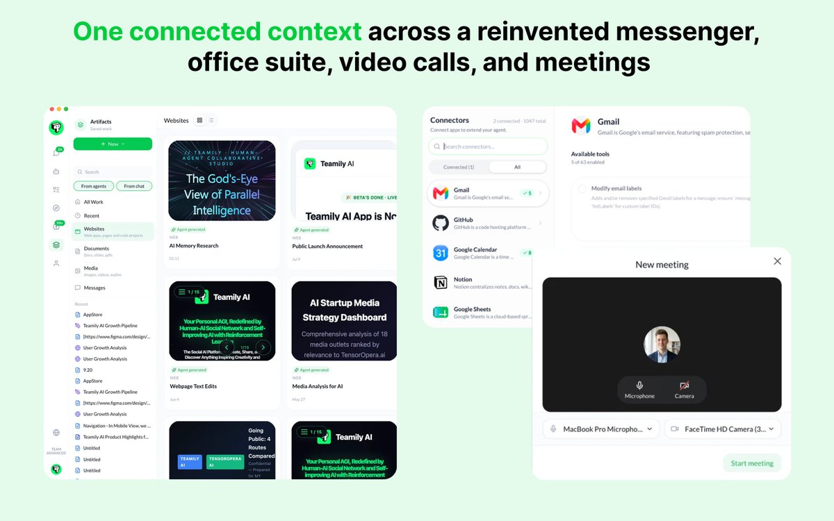 lainny_vicentt's tweet photo. stitching together isolated chat apps and video tools is officially dead.

on Oct 8, Teamily AI shipped 2.0 so messenger, group calls and media live in one place. @Teamily_AI gives teams and agents one shared context.

would your workspace benefit from this setup? https://t.co/Zrx4kxOqlj