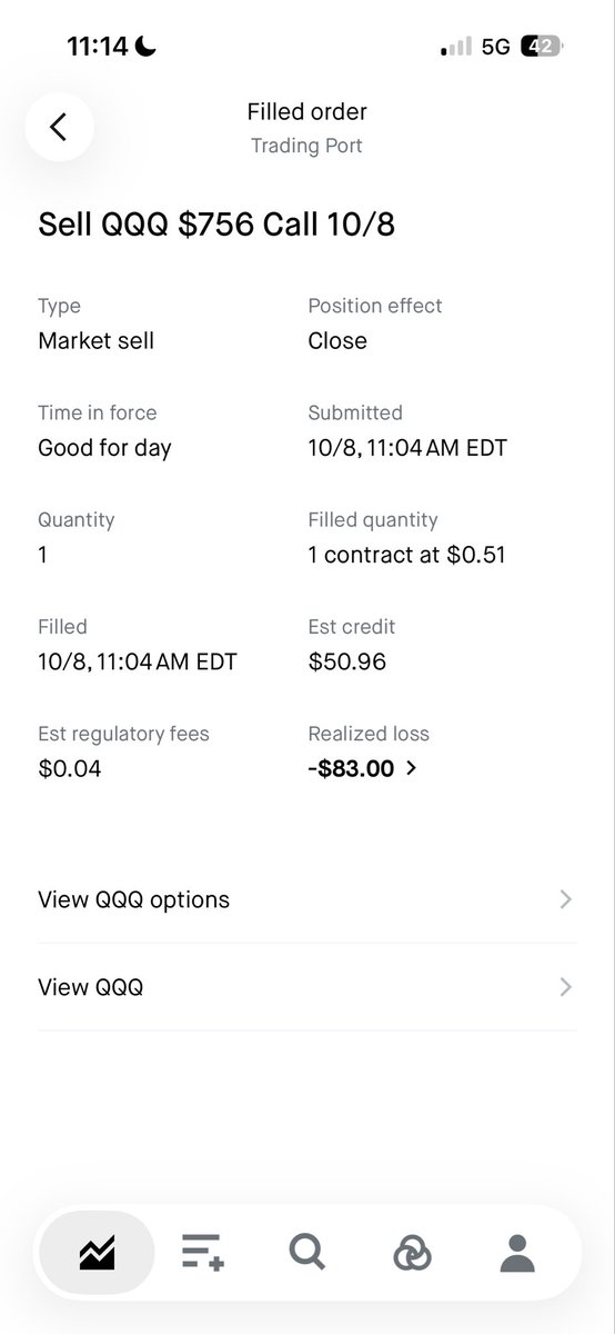ShizzleTrades's tweet photo. $QQQ call, System fired again and got in.  System has been untradeable all week. https://t.co/TetpJXl6TW