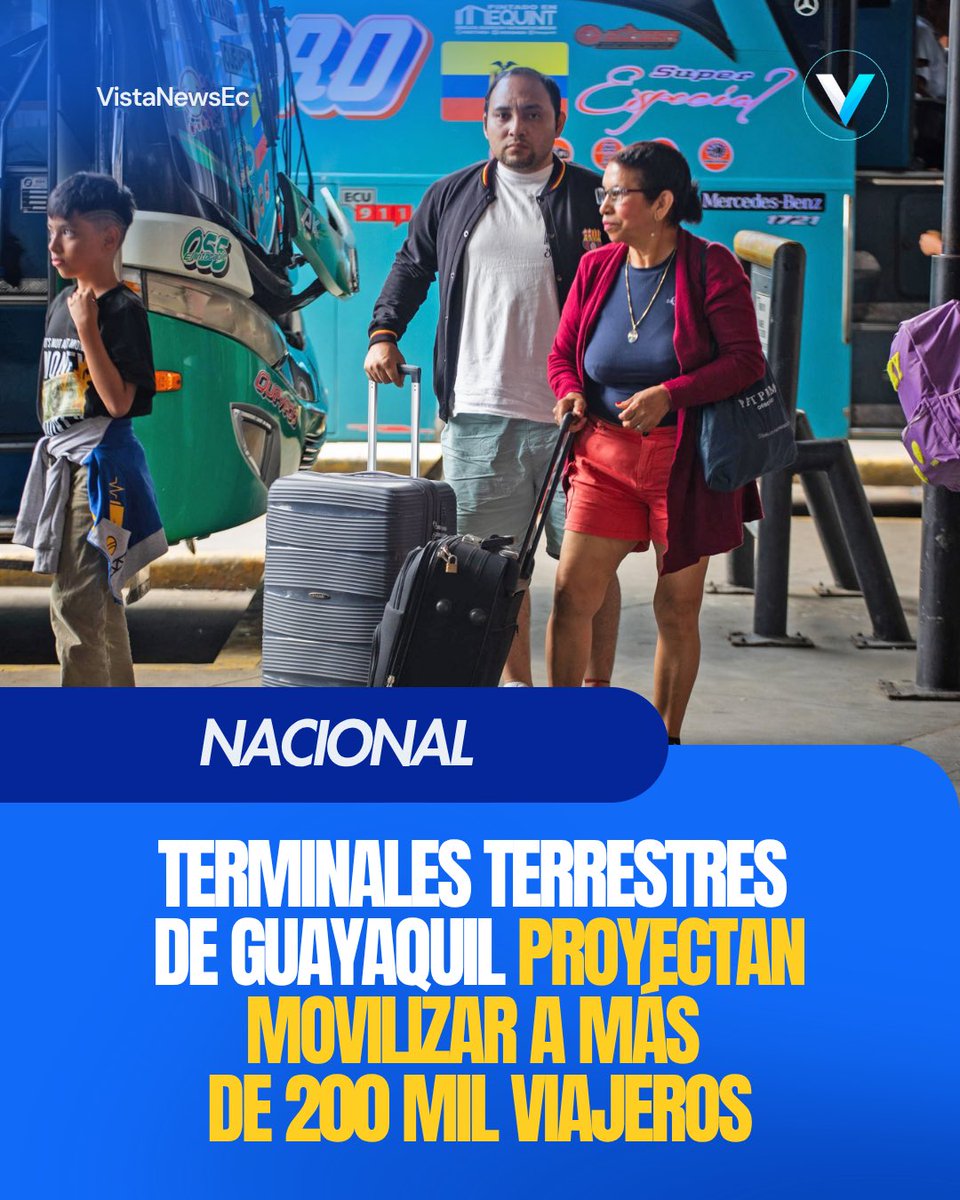 vistanewsec's tweet photo. 🚌 ¡MÁS DE 200 MIL VIAJEROS SALDRÁN DE GUAYAQUIL POR EL FERIADO! 🇪🇨🏖️

🚨Por las fiestas de los 206 años de Independencia de Guayaquil, se espera un verdadero éxodo de turistas. La Fundación Terminal Terrestre de Guayaquil (FTTG) calcula que más de 200 mil viajeros pasarán por sus instalaciones para disfrutar de estos días de descanso, principalmente viajando hacia nuestras hermosas playas. 

Para que nadie se quede sin viajar, la terminal matriz estará operativa las 24 horas del día con 2.700 salidas de buses.
