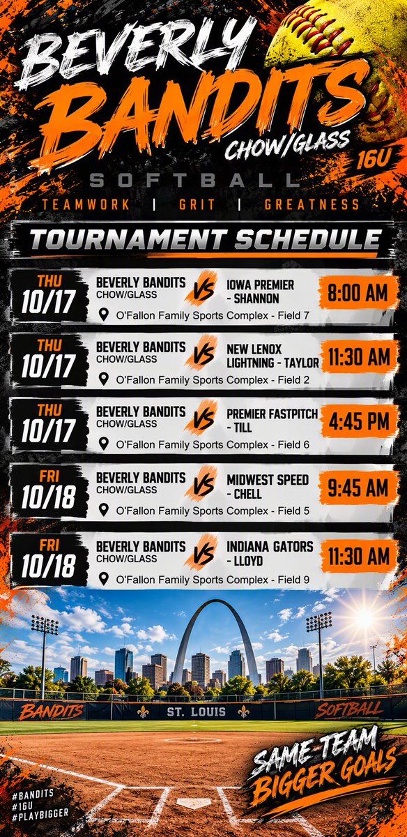 laylatermunde's tweet photo. Fired up to be back with our @BanditsGlass 🧡🖤team at the Easton Rawlings Showcase next weekend! Ready to compete, battle every pitch, and make some noise! 

@Hall_J_4 @YoCoachYo @UofL_CoachHolly @sabbyBsabs @GriffJ_13 @dee11davis @ShoMcDonald
@CoachDStenger @StacyMayJohnson @Hey_Coach_Bobby @BadgerHealy @dzym6 @Justyce_Porter @btholl @CoachWallace29 @CoachMFrezzotti @marleewilson
@Coach_Mogan @SBCoachG @mandygardner24 @Paige_McMenemy @McCallSalmon @CoachPena_BSU
@Coach_MGardner @ashley3waters @Bcard22 @CoachKrysiak @mel_savala05 @frantro1942
@Coach_LaPorte @chelemen14  @whitjones25
@MattAlberghini @bshipman44 @Meg_Hill22 @FlyerSoftball @Coach_pooch @TonySmithCSUSB
@CoachGill_MSU @CoachKRyman @CoachDot_LU
@HerdSB @bridgetorchard @Jess_Odonnell88 @Coach_A_Mo @LipscombSB @RedHawkSB